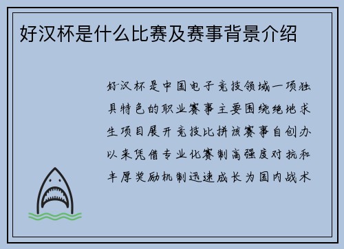 好汉杯是什么比赛及赛事背景介绍
